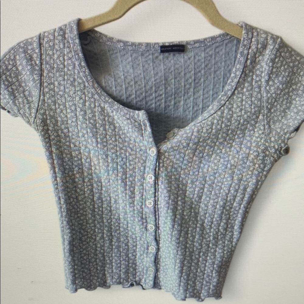 Gray Button-Up Women Top